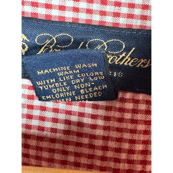 Brooks Brothers Long Sleeve Shirt Mens XXL Red Gingham Check Button Down Summer - Picture 9 of 13